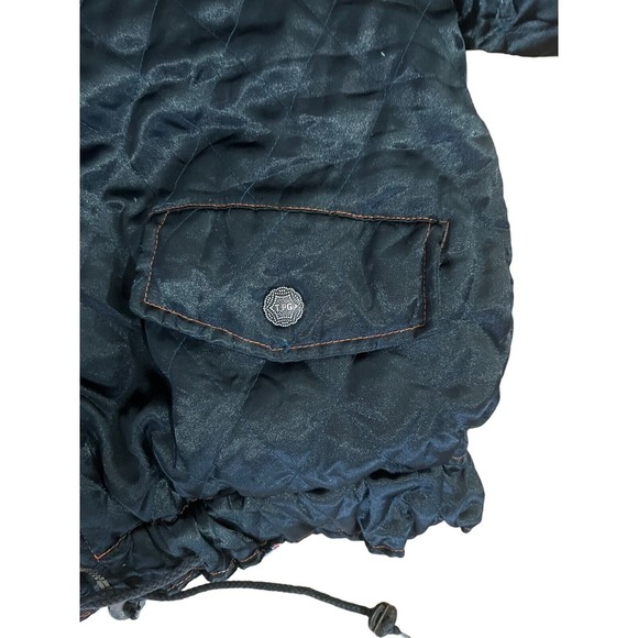 Vintage 90s Triple Fat Goose Down Reversible Satin Bomber Coat Jacket Womens XL - Picture 5 of 13